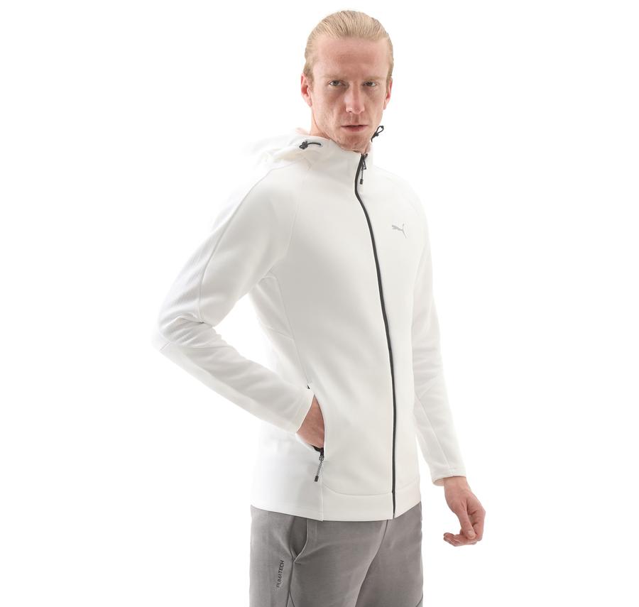 Puma Evostrıpe Full-Zip Hoodie Erkek Ceket Beyaz Puma Evostrıpe Full-Zip Hoodie Erkek Ceket Beyaz