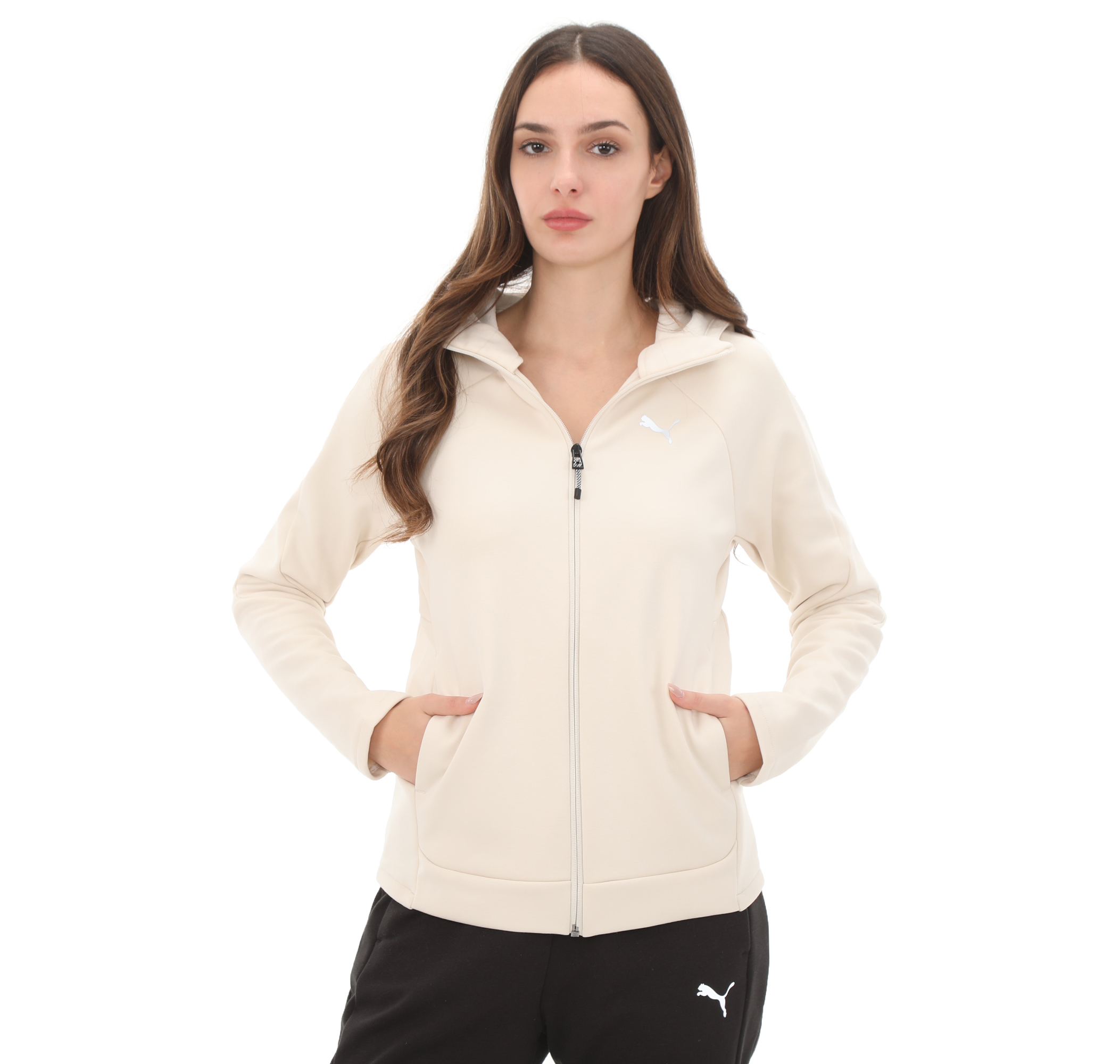 Женская куртка Puma Evostripe Full-Zip Hoodie Krem