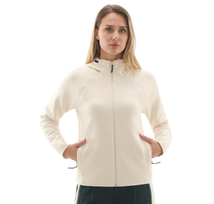 Puma Evostrıpe Full-Zip Hoodie Kadın Ceket Krem Puma Evostrıpe Full-Zip Hoodie Kadın Ceket Krem