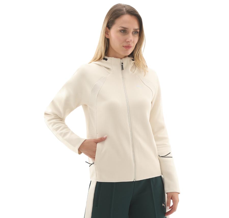 Puma Evostrıpe Full-Zip Hoodie Kadın Ceket Krem Puma Evostrıpe Full-Zip Hoodie Kadın Ceket Krem