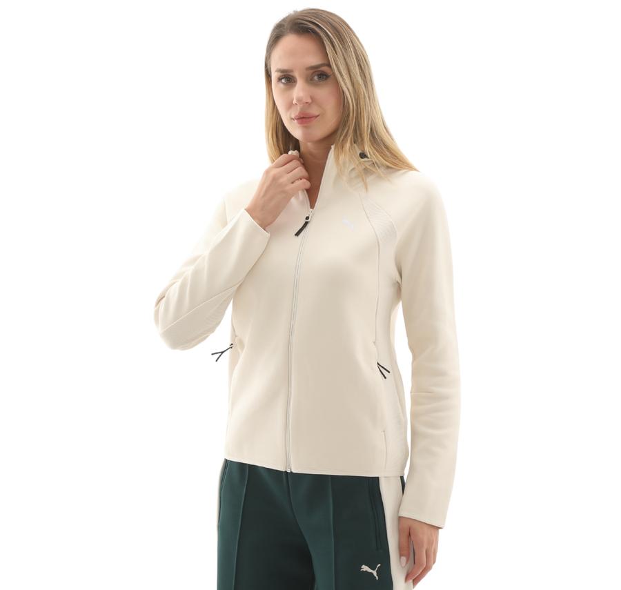 Puma Evostrıpe Full-Zip Hoodie Kadın Ceket Krem Puma Evostrıpe Full-Zip Hoodie Kadın Ceket Krem