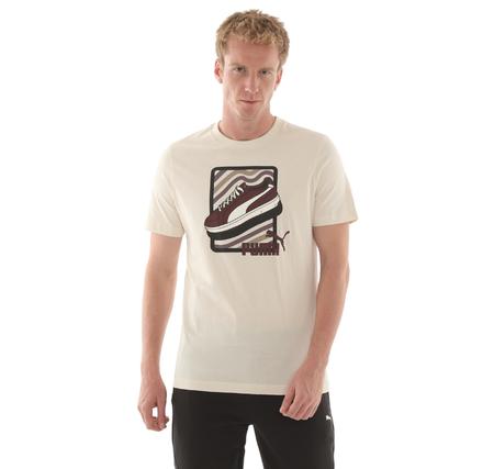 Puma Graphıc Tee Erkek T-Shirt Krem
