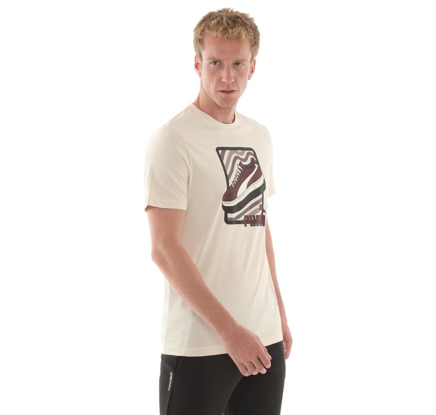 Puma Graphıc Tee Erkek T-Shirt Krem Puma Graphıc Tee Erkek T-Shirt Krem