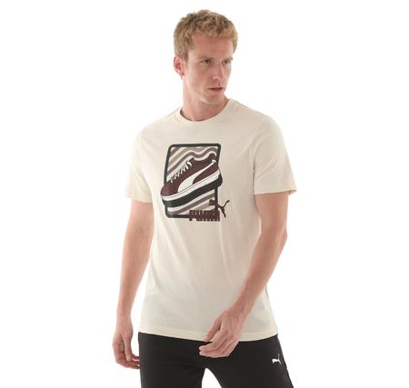 Puma Graphıc Tee Erkek T-Shirt Krem