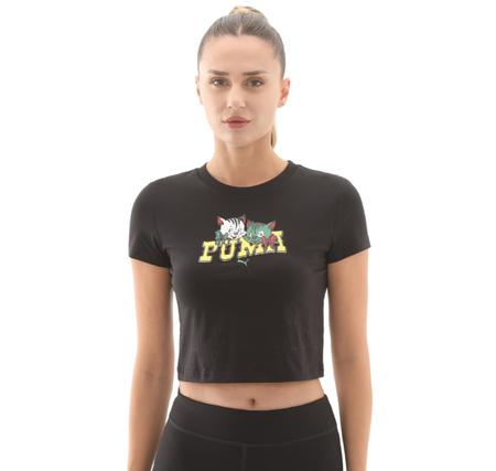 Puma Graphıc Tee Kadın T-Shirt Siyah Puma Graphıc Tee Kadın T-Shirt Siyah