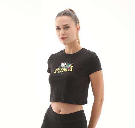 Puma Graphıc Tee Kadın T-Shirt Siyah