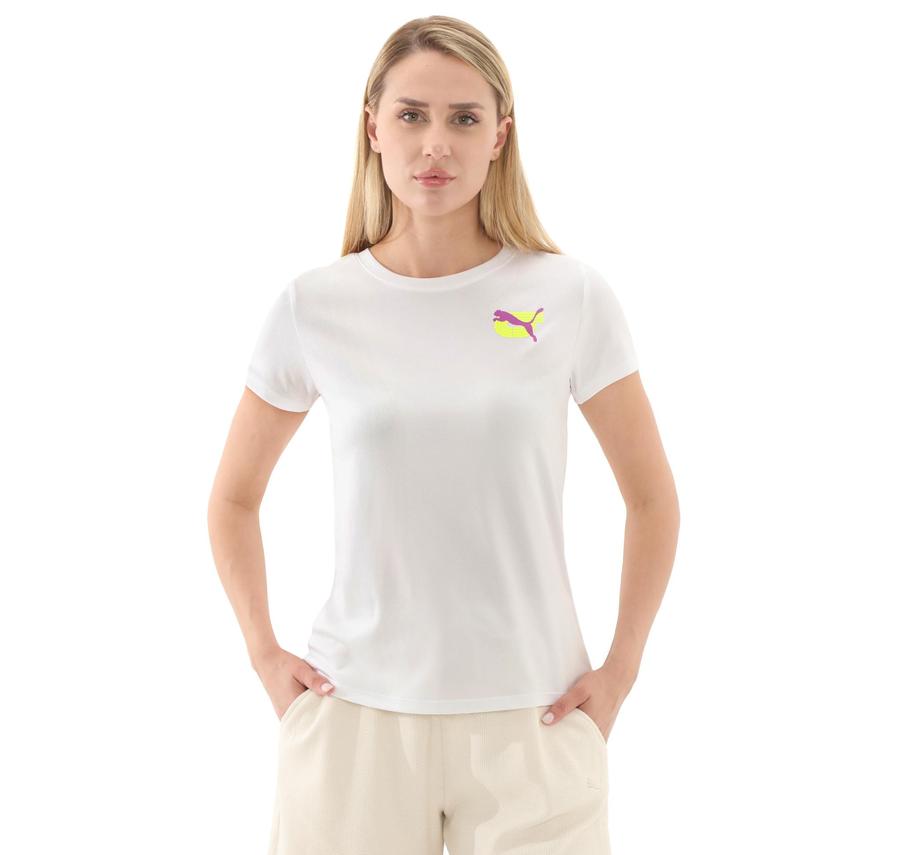 Puma Graphıcs Runnıng Illustratıo Kadın T-Shirt Beyaz Puma Graphıcs Runnıng Illustratıo Kadın T-Shirt Beyaz