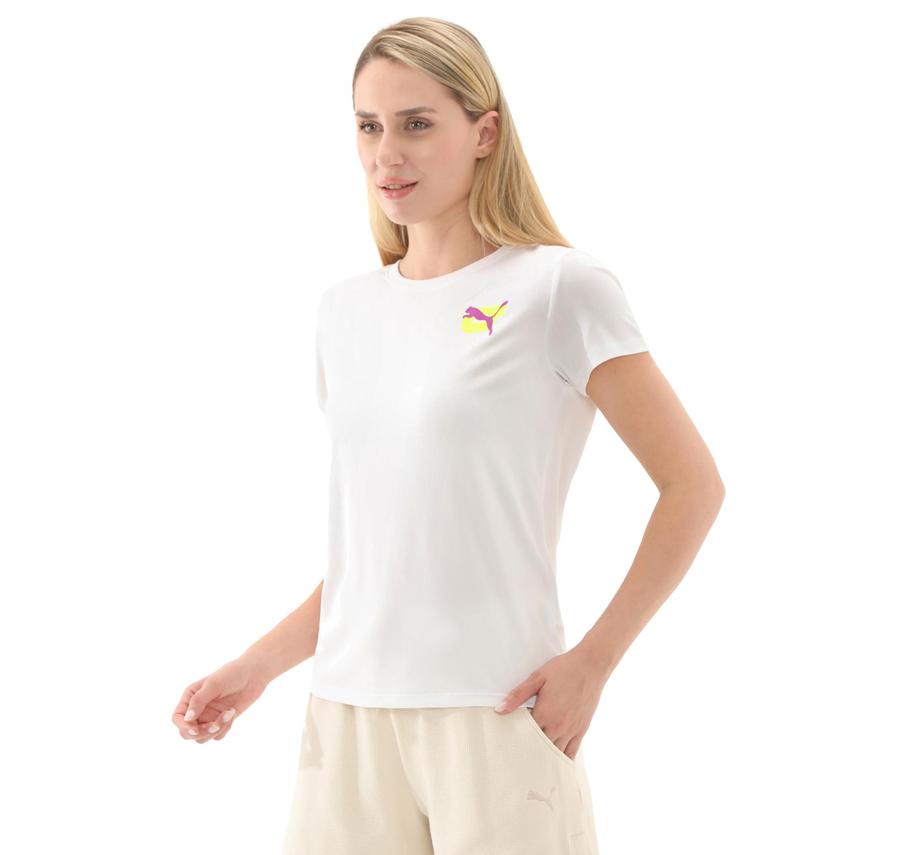 Puma Graphıcs Runnıng Illustratıo Kadın T-Shirt Beyaz Puma Graphıcs Runnıng Illustratıo Kadın T-Shirt Beyaz