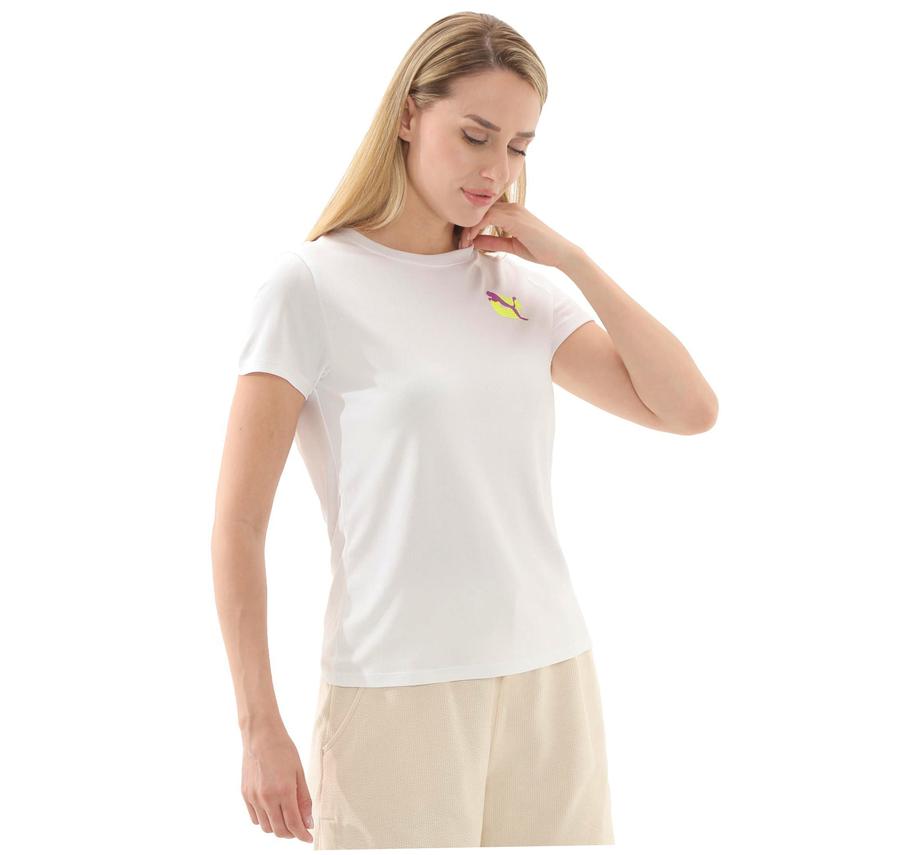 Puma Graphıcs Runnıng Illustratıo Kadın T-Shirt Beyaz Puma Graphıcs Runnıng Illustratıo Kadın T-Shirt Beyaz
