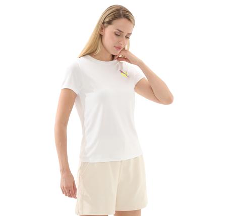 Puma Graphıcs Runnıng Illustratıo Kadın T-Shirt Beyaz