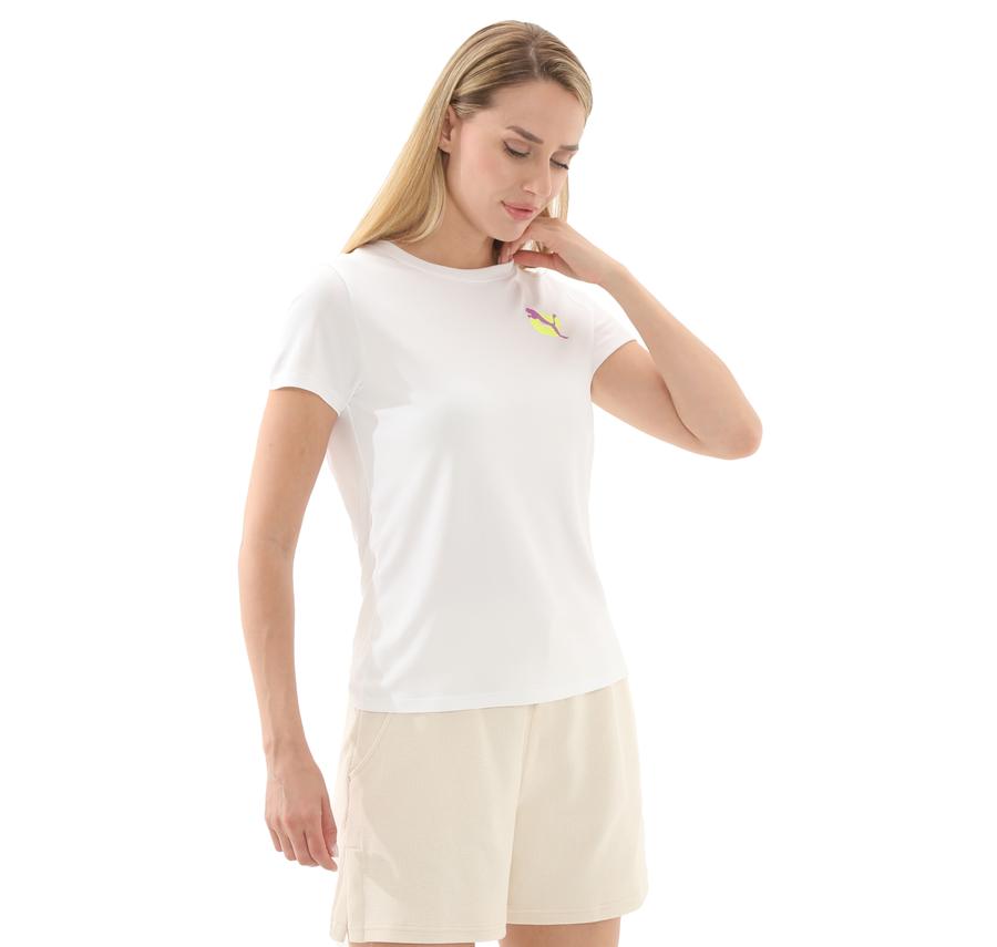 Puma Graphıcs Runnıng Illustratıo Kadın T-Shirt Beyaz Puma Graphıcs Runnıng Illustratıo Kadın T-Shirt Beyaz