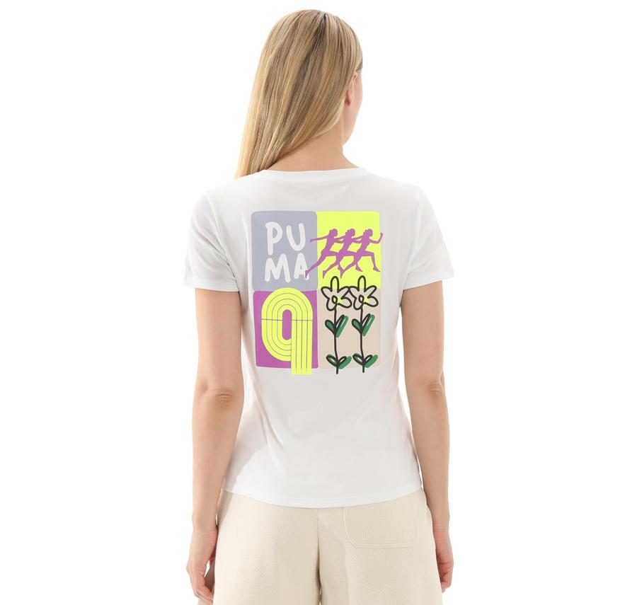 Puma Graphıcs Runnıng Illustratıo Kadın T-Shirt Beyaz Puma Graphıcs Runnıng Illustratıo Kadın T-Shirt Beyaz