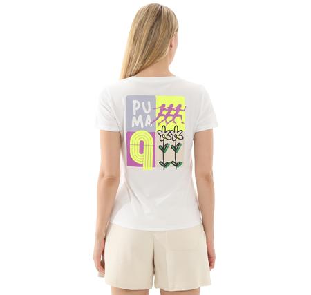 Puma Graphıcs Runnıng Illustratıo Kadın T-Shirt Beyaz