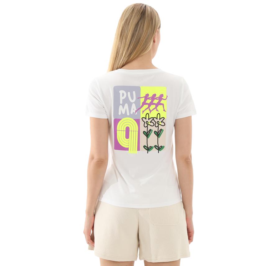 Puma Graphıcs Runnıng Illustratıo Kadın T-Shirt Beyaz Puma Graphıcs Runnıng Illustratıo Kadın T-Shirt Beyaz