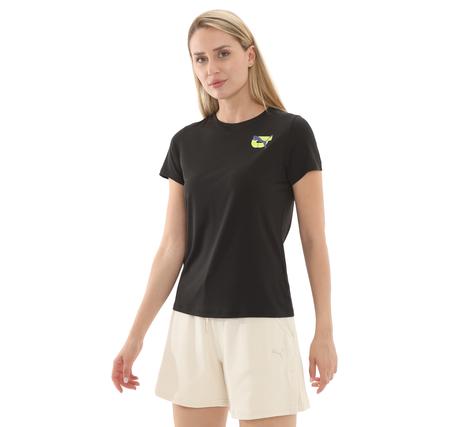 Puma Graphıcs Runnıng Illustratıo Kadın T-Shirt Siyah