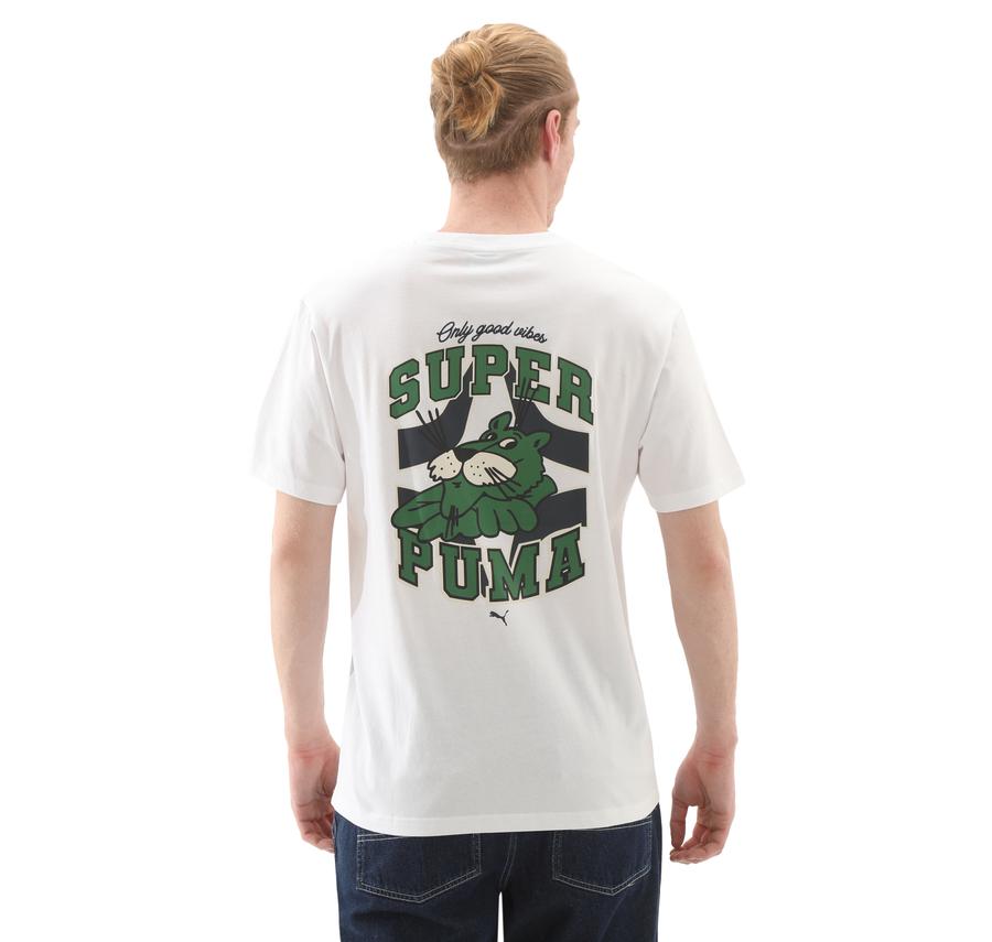 Puma Graphıcs Super Puma Tee Erkek T-Shirt Beyaz Puma Graphıcs Super Puma Tee Erkek T-Shirt Beyaz