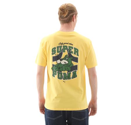 Puma Graphıcs Super Puma Tee Erkek T-Shirt Sarı