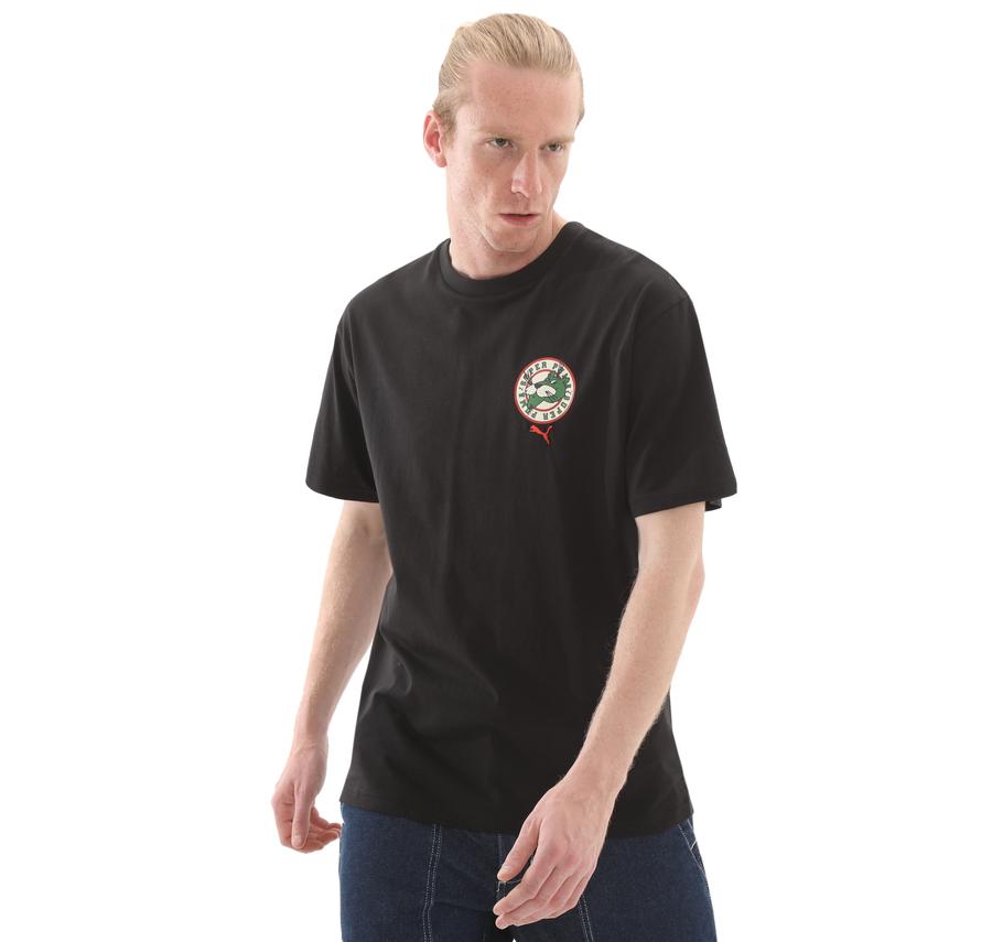 Puma Graphıcs Super Puma Tee Erkek T-Shirt Siyah Puma Graphıcs Super Puma Tee Erkek T-Shirt Siyah