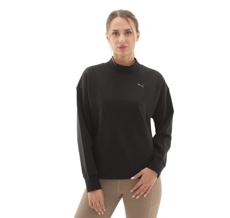 Puma Her Relaxed Crew Fl Kadın Sweatshirt Siyah