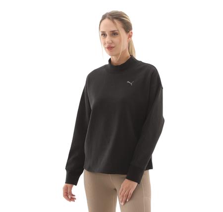 Puma Her Relaxed Crew Fl Kadın Sweatshirt Siyah