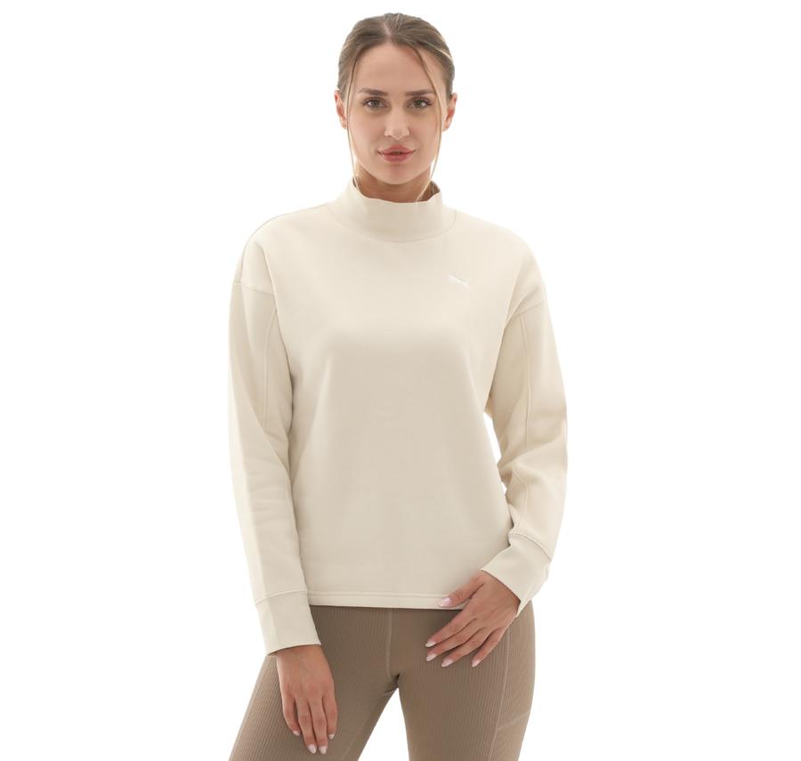 Puma Her Relaxed Crew Fl Kadın Sweatshirt Bej Puma Her Relaxed Crew Fl Kadın Sweatshirt Bej