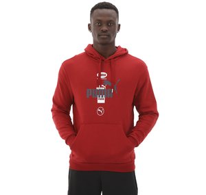 Puma Power Graphic Hoodie Erkek Sweatshirt Kırmızı