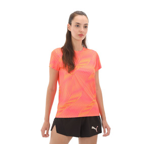 Puma Run Favorıte Aop Tee W Kadın T-Shirt Turuncu