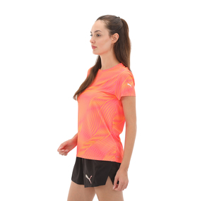 Puma Run Favorıte Aop Tee W Kadın T-Shirt Turuncu