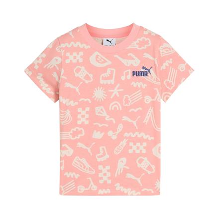 Puma Sandy Adventures Aop Tee Çocuk T-Shirt Pembe