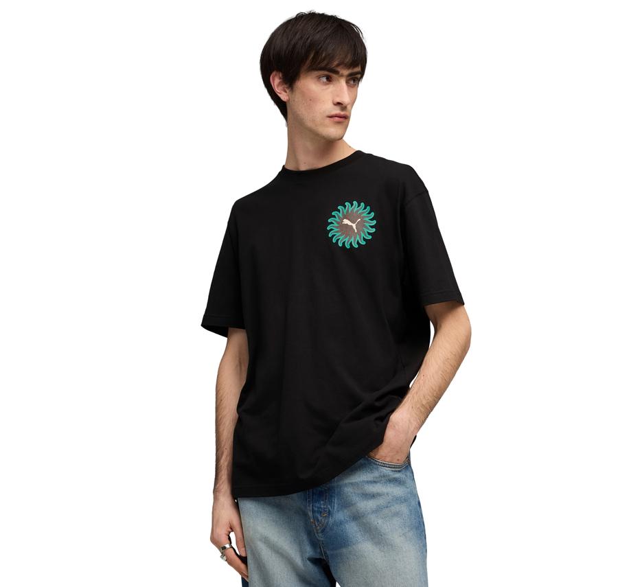 Puma Sunset Drıve Relaxed Tee Erkek T-Shirt Siyah Puma Sunset Drıve Relaxed Tee Erkek T-Shirt Siyah