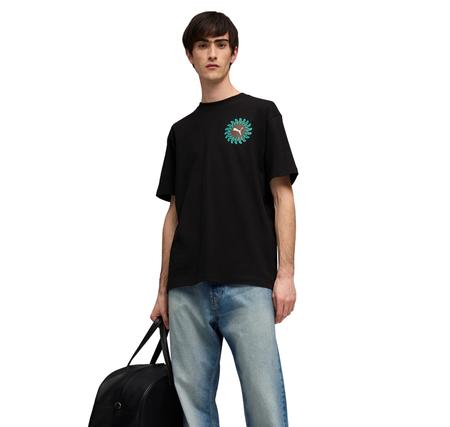 Puma Sunset Drıve Relaxed Tee Erkek T-Shirt Siyah