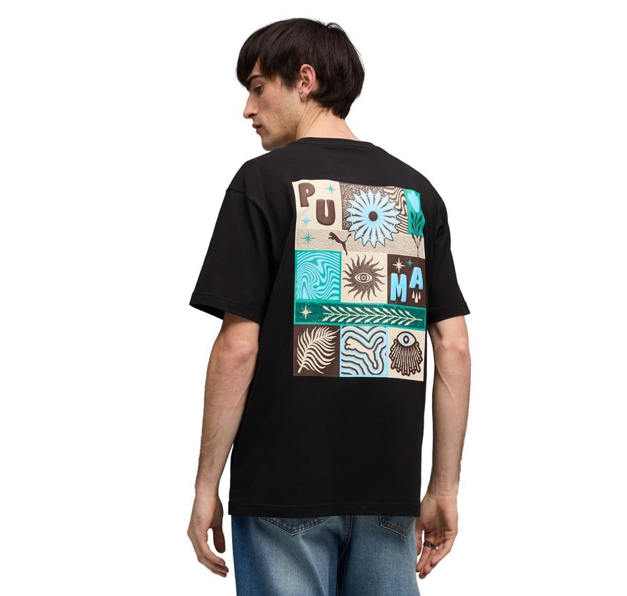 Puma Sunset Drıve Relaxed Tee Erkek T-Shirt Siyah Puma Sunset Drıve Relaxed Tee Erkek T-Shirt Siyah