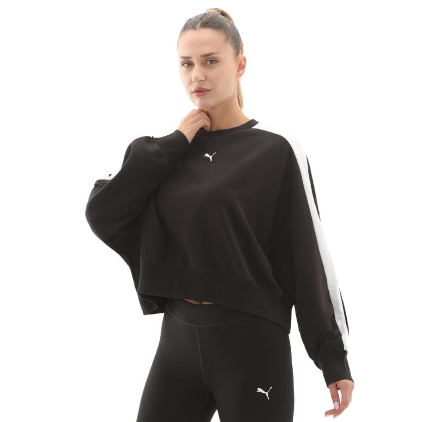Puma T7 Over-Oversized Crew Kadın Sweatshirt Siyah Puma T7 Over-Oversized Crew Kadın Sweatshirt Siyah