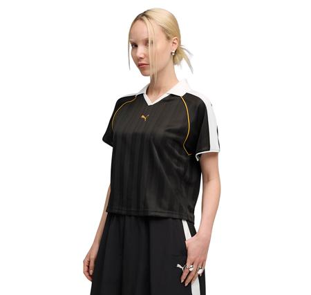 Puma T7 Relaxed Football Jersey Kadın T-Shirt Siyah