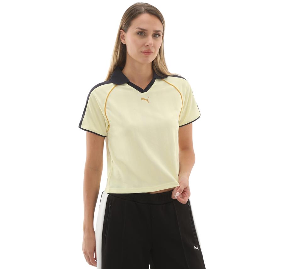 Puma T7 Relaxed Football Jersey Kadın T-Shirt Sarı Puma T7 Relaxed Football Jersey Kadın T-Shirt Sarı