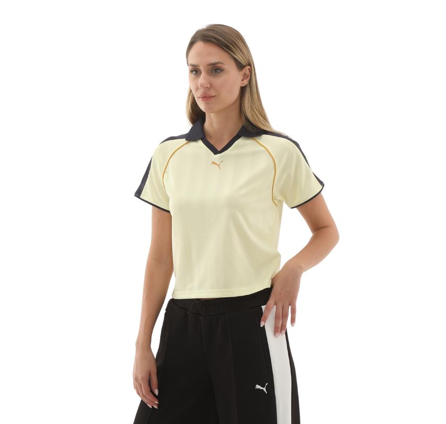 Puma T7 Relaxed Football Jersey Kadın T-Shirt Sarı Puma T7 Relaxed Football Jersey Kadın T-Shirt Sarı