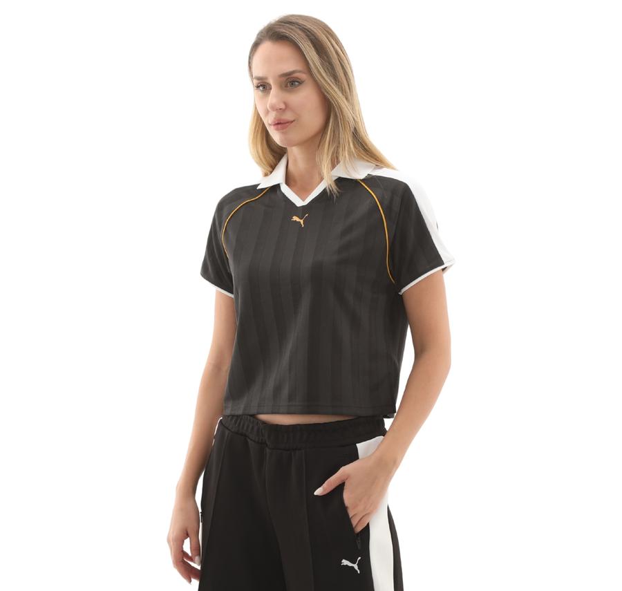 Puma T7 Relaxed Football Jersey Kadın T-Shirt Siyah Puma T7 Relaxed Football Jersey Kadın T-Shirt Siyah