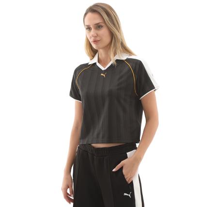 Puma T7 Relaxed Football Jersey Kadın T-Shirt Siyah