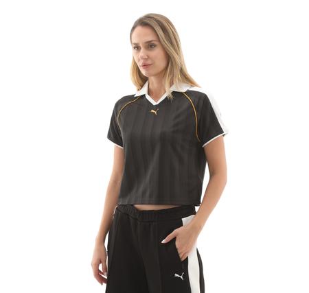 Puma T7 Relaxed Football Jersey Kadın T-Shirt Siyah Puma T7 Relaxed Football Jersey Kadın T-Shirt Siyah