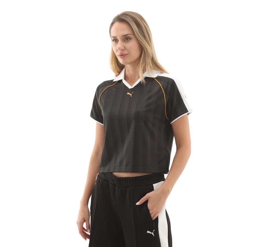 Puma T7 Relaxed Football Jersey Kadın T-Shirt Siyah Puma T7 Relaxed Football Jersey Kadın T-Shirt Siyah