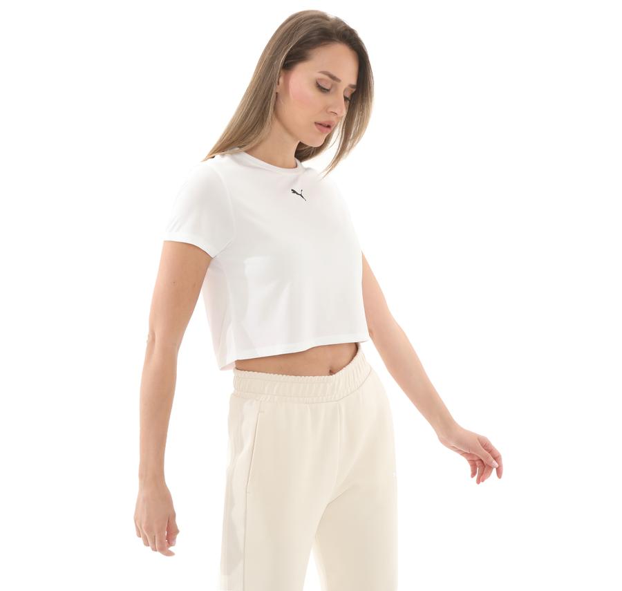 Puma Tad Essentıal W Baby Tee Kadın T-Shirt Beyaz Puma Tad Essentıal W Baby Tee Kadın T-Shirt Beyaz
