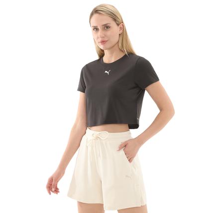 Puma Tad Essentıal W Baby Tee Kadın T-Shirt Siyah