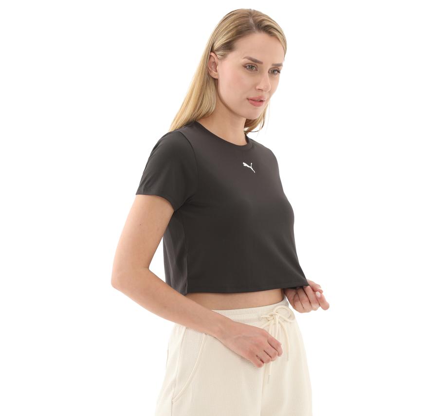 Puma Tad Essentıal W Baby Tee Kadın T-Shirt Siyah Puma Tad Essentıal W Baby Tee Kadın T-Shirt Siyah