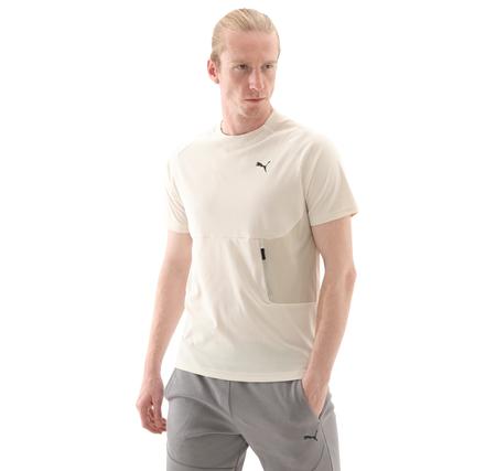 Puma Tech Pocket Tee Erkek T-Shirt Krem
