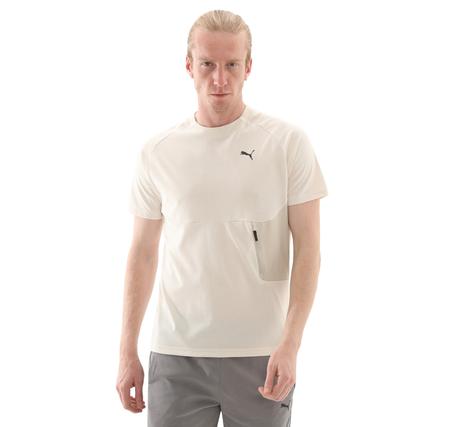 Puma Tech Pocket Tee Erkek T-Shirt Krem