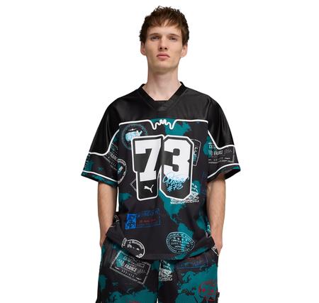 Puma The Atw Dylan Aop Jersey Erkek T-Shirt Siyah