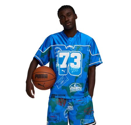 Puma The Atw Dylan Aop Jersey Erkek T-Shirt Mavi Puma The Atw Dylan Aop Jersey Erkek T-Shirt Mavi