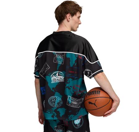 Puma The Atw Dylan Aop Jersey Erkek T-Shirt Siyah