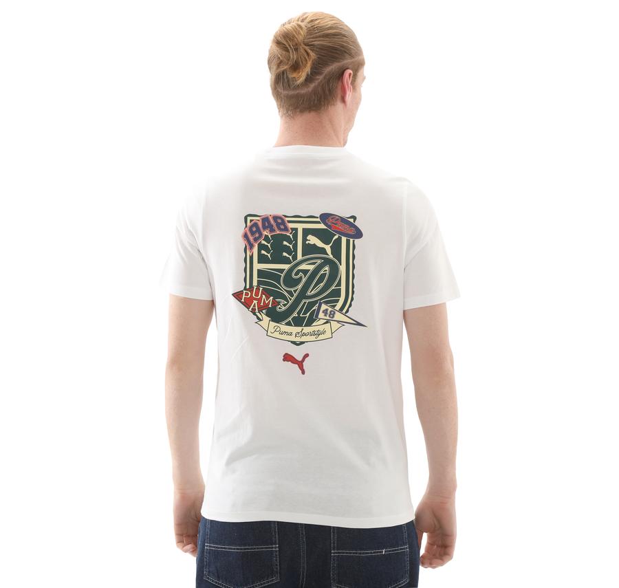 Puma Wardrobe Ess Graphic Tee Erkek T-Shirt Beyaz Puma Wardrobe Ess Graphic Tee Erkek T-Shirt Beyaz