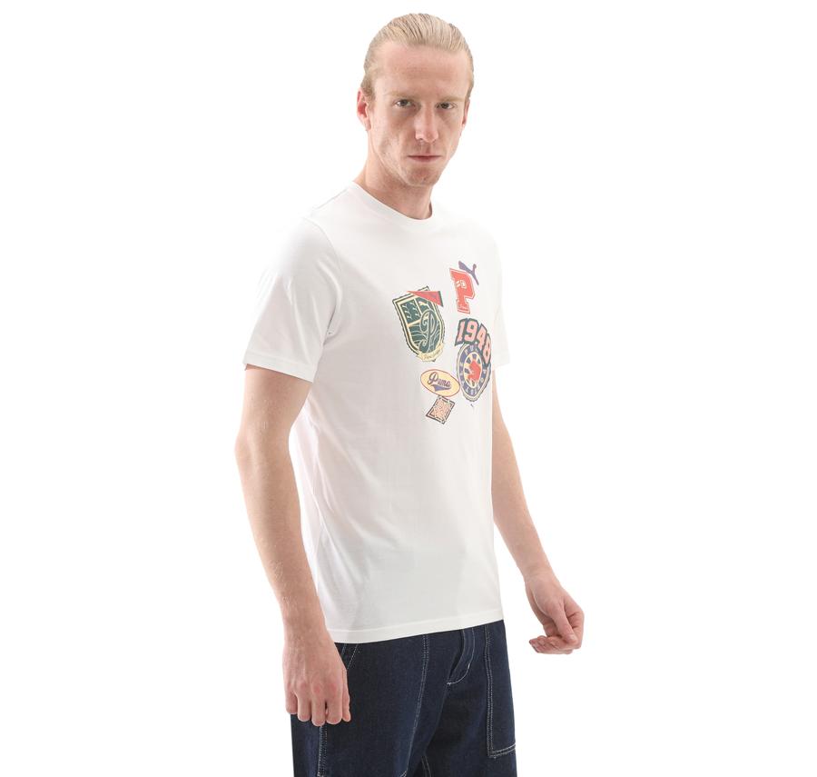Puma Wardrobe Ess Graphic Tee Erkek T-Shirt Beyaz Puma Wardrobe Ess Graphic Tee Erkek T-Shirt Beyaz